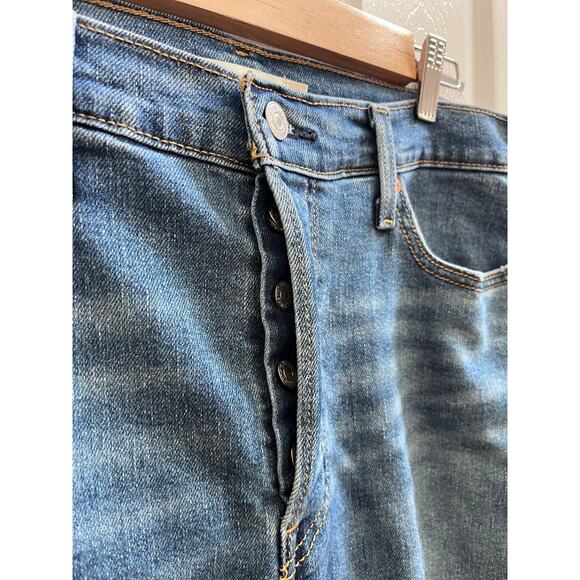 Levi’s Wedgie Straight Button Fly Busted Knee Jeans Size 32x27 Style 349640151 - Picture 3 of 10